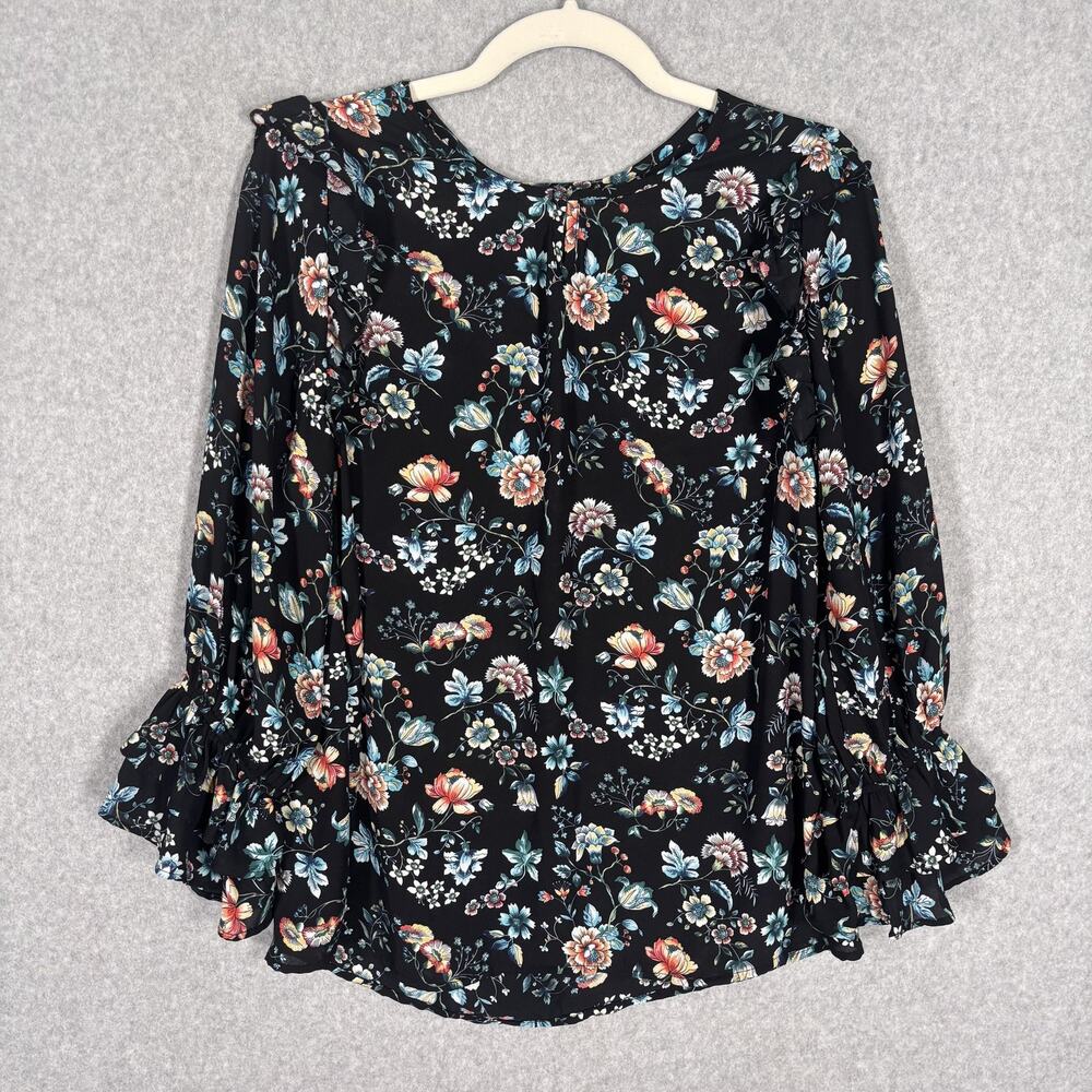 Counterparts Top Large Black Ruffle Flowy Tiered Boho Loud‎ Maximalist Twee